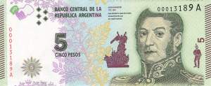 5 Pesos Argentinien 2015 p.359a A